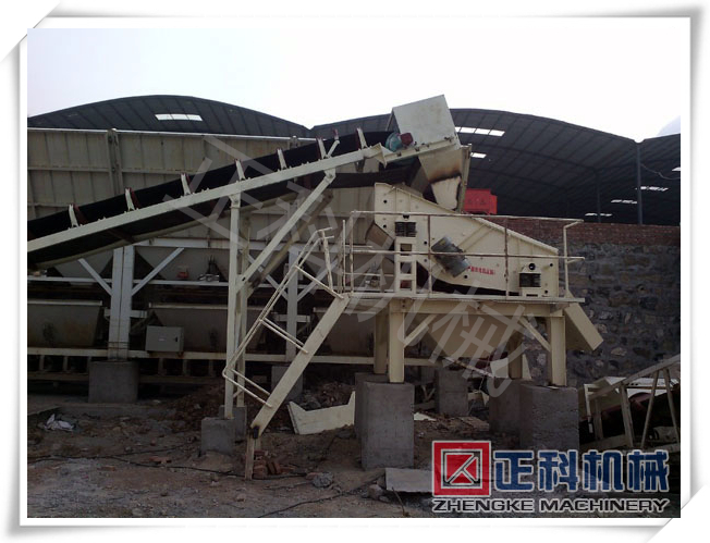 振動洗石機現場